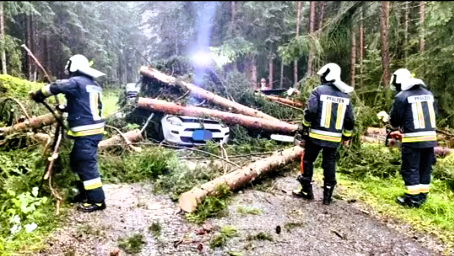 Vollsperrung! Orkan verwüstet Alpen-Autobahn! Gefahr für Touristen - Unwetter hinterlässt Schneise der Verwüstung