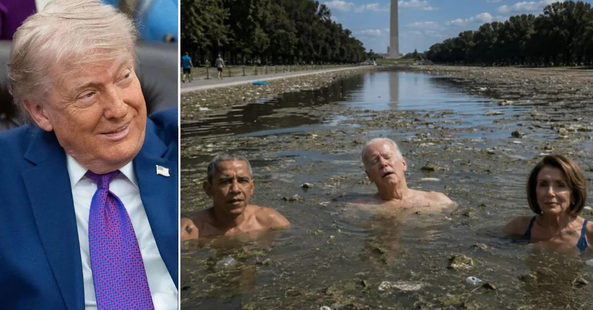 Trump's AI Meme Sparks Outrage as He Defends Reflecting Pool Makeover